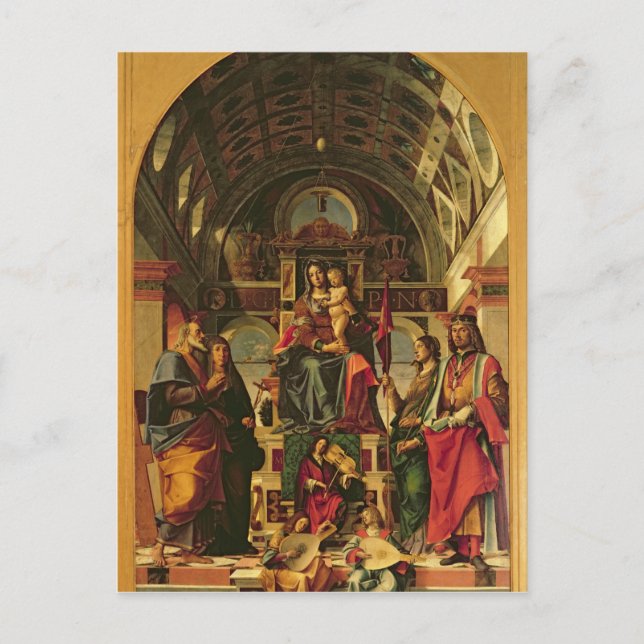 Madonna und Kind mit Heiligen, 1499 Postkarte (Vorderseite)