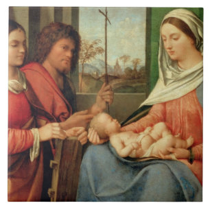 Madonna und Kind mit Heiligen 2 Fliese