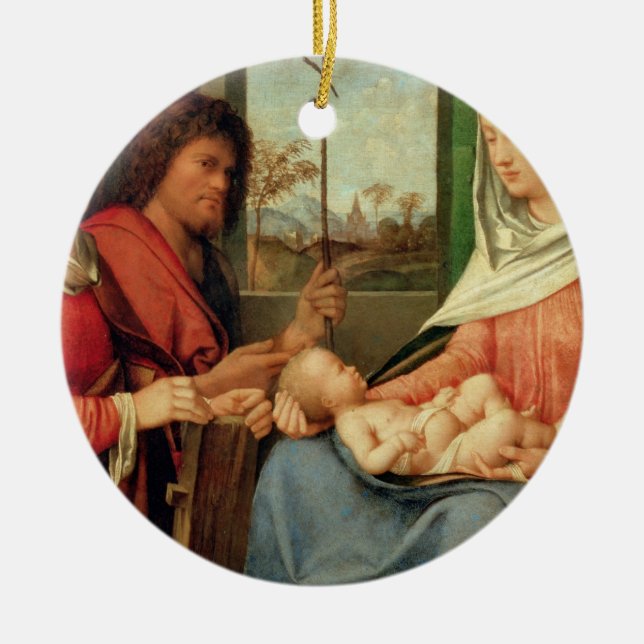 Madonna und Kind mit Heiligen 2 Keramikornament (Vorne)