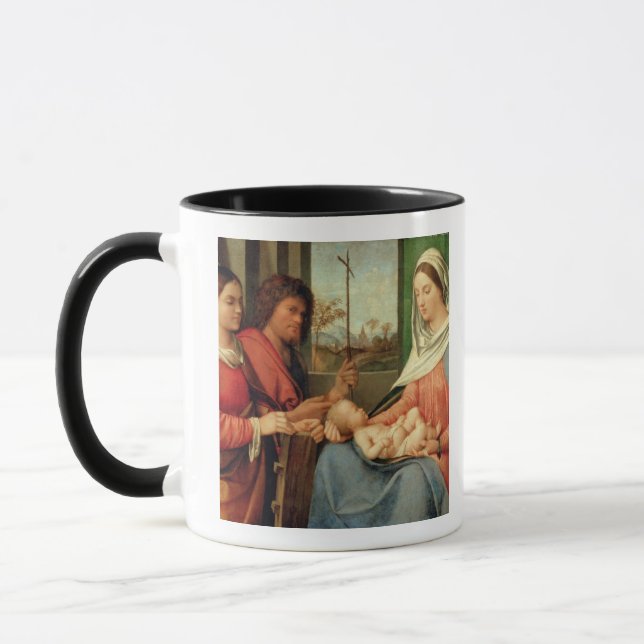 Madonna und Kind mit Heiligen 2 Tasse (Links)