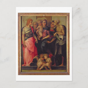 Madonna und Kind mit Heiligen, c.1518 (Öl auf Sche Postkarte