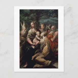 Madonna und Kind mit Heiligen, c.1529 (Öl auf Sche Postkarte