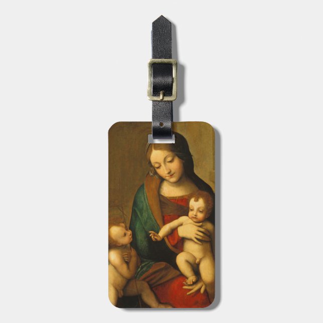 Madonna und Kind mit Heiligen Gepäckanhänger (Vorderseite vertikal)