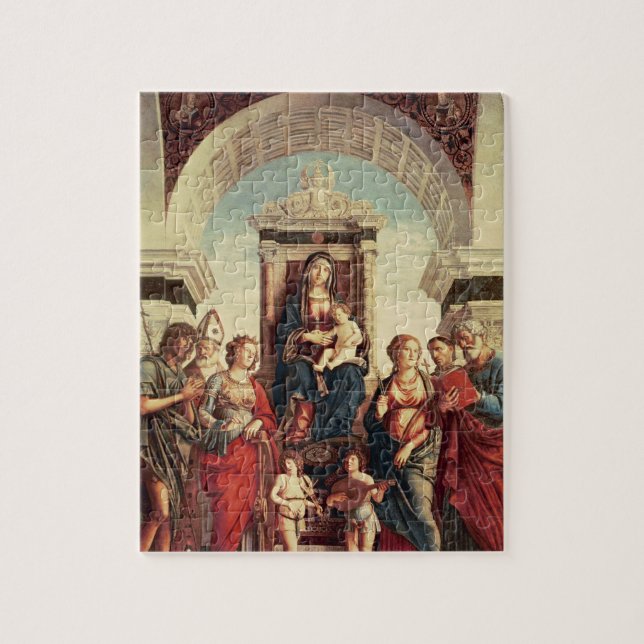 Madonna und Kind mit Heiligen Puzzle (Vertikal)