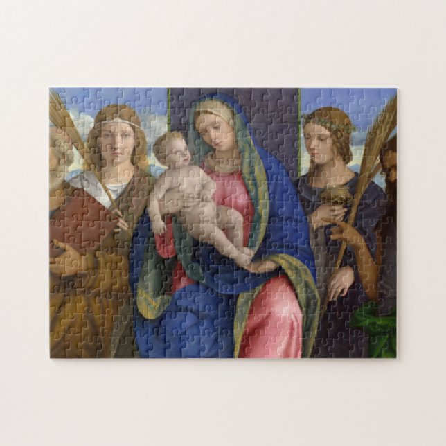 Madonna und Kind mit Heiligen Puzzle (Horizontal)