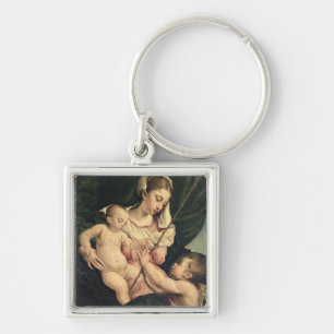 Madonna und Kind mit Johannes, c.1570 (Öl an Schlüsselanhänger