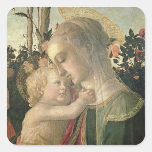Madonna und Kind mit Johannes der Baptist, detai Quadratischer Aufkleber