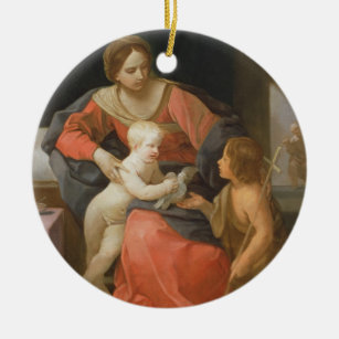 Madonna und Kind mit Johannes der Baptist Keramik Ornament