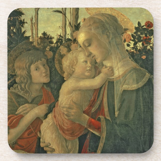 Madonna und Kind mit Johannes der Baptist (Öl O Getränkeuntersetzer (Vorderseite)