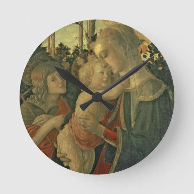 Madonna und Kind mit Johannes der Baptist (Öl O Runde Wanduhr (Vorderseite)