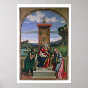 Madonna und Kind mit Johannes der Baptist und MA Poster