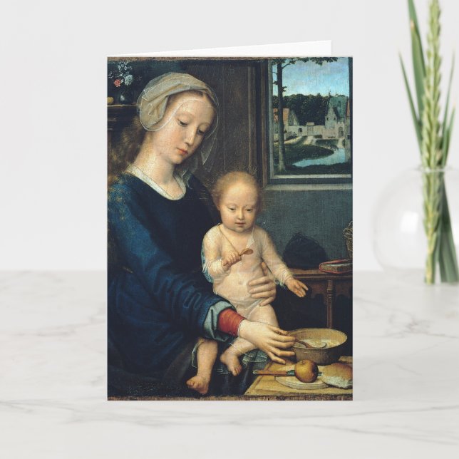 Madonna und Kind mit Milchsuppe - Gerard David Karte (Vorderseite)