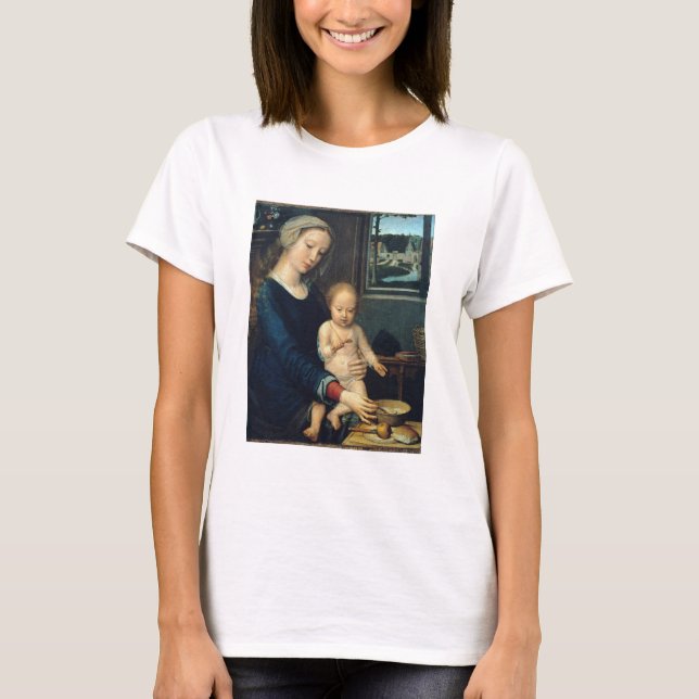 Madonna und Kind mit Milchsuppe - Gerard David - T-Shirt (Vorderseite)
