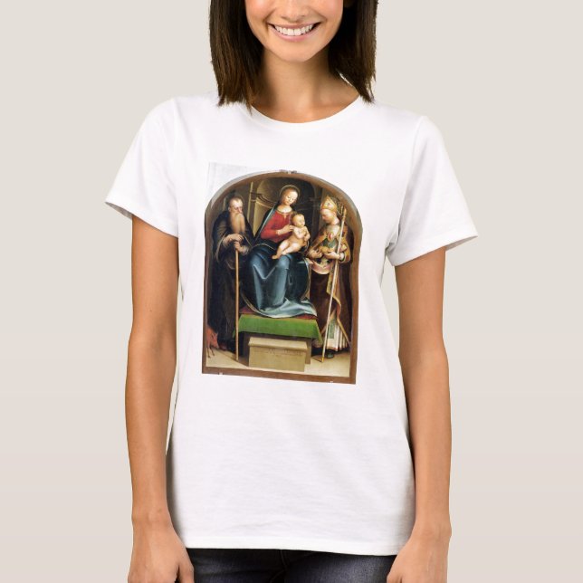 Madonna und Kind mit St. Anthony Abbot und St. N T-Shirt (Vorderseite)