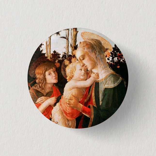 Madonna und Kind mit St. John the Baptist Button (Vorderseite)