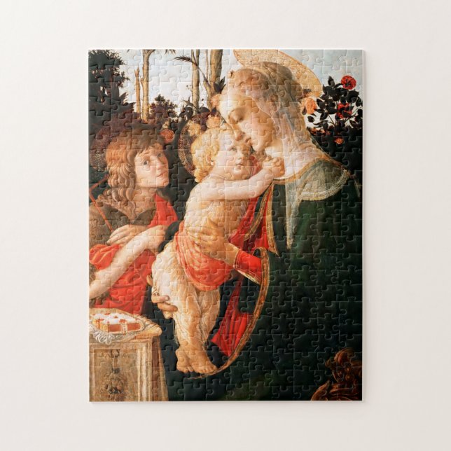 Madonna und Kind mit St. John the Baptist Puzzle (Vertikal)