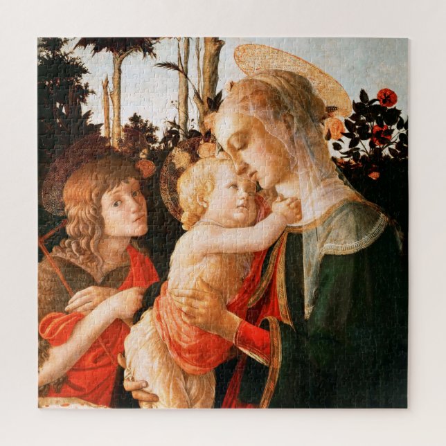 Madonna und Kind mit St. John the Baptist Puzzle (Vertikal)