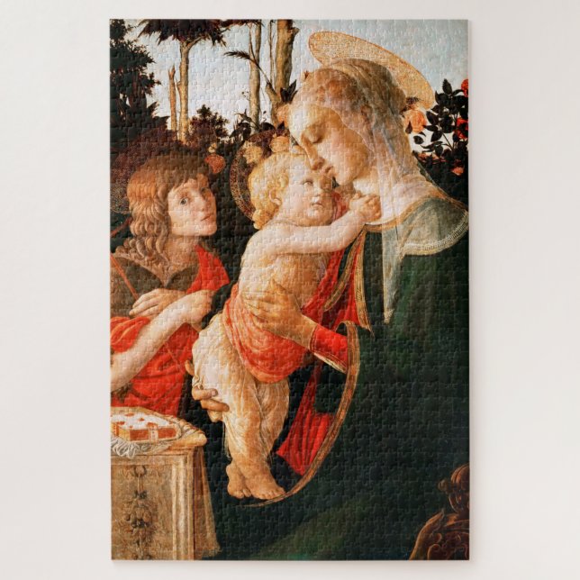 Madonna und Kind mit St. John the Baptist Puzzle (Vertikal)