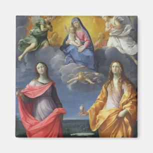 Madonna und Kind mit St. Lucy und Maria Magdalena Magnet