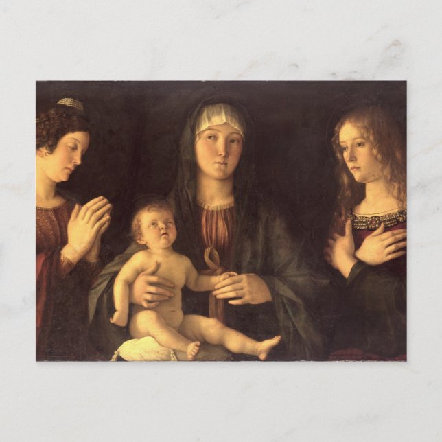 Madonna und Kind mit St. Mary Magdalene und St. Postkarte (Vorderseite)