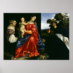 Madonna und Kind mit Sts Catherine und Dominic Poster