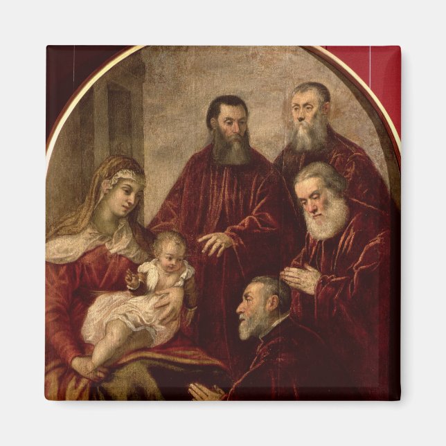 Madonna und Kind mit vier Staatsmännern Magnet (Vorne)
