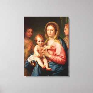 Madonna und Kind mit zwei Engeln, 1770-73 Leinwanddruck