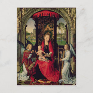 Madonna und Kind mit zwei Engeln Postkarte