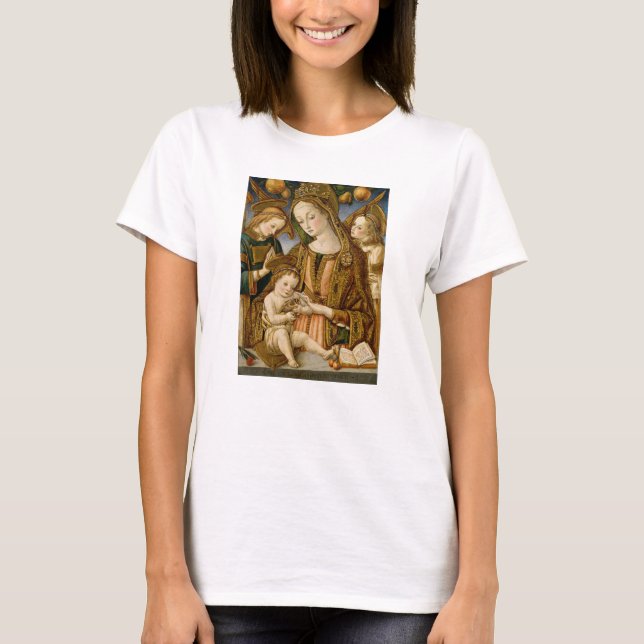 Madonna und Kind mit zwei Engeln T-Shirt (Vorderseite)