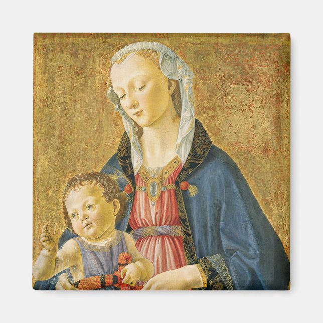 Madonna und Kind mit zwei Spendern, 1525-1530 Magnet (Vorne)