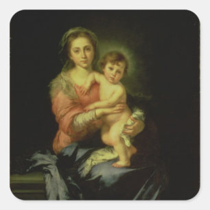Madonna und Kind nach 1638 Quadratischer Aufkleber