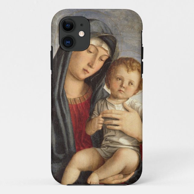 Madonna und Kind (Öl auf Platte) 2 Case-Mate iPhone Hülle (Rückseite)