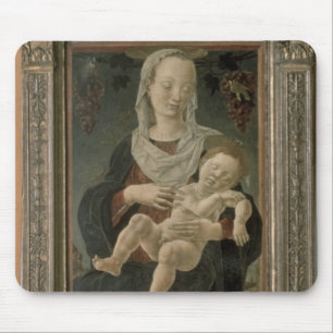 Madonna und Kind (Öl auf Platte) Mousepad