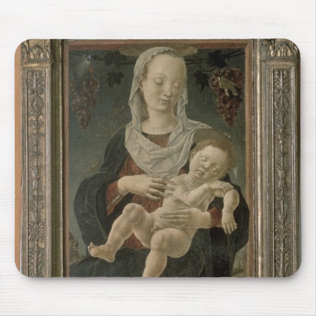 Madonna und Kind (Öl auf Platte) Mousepad (Vorne)