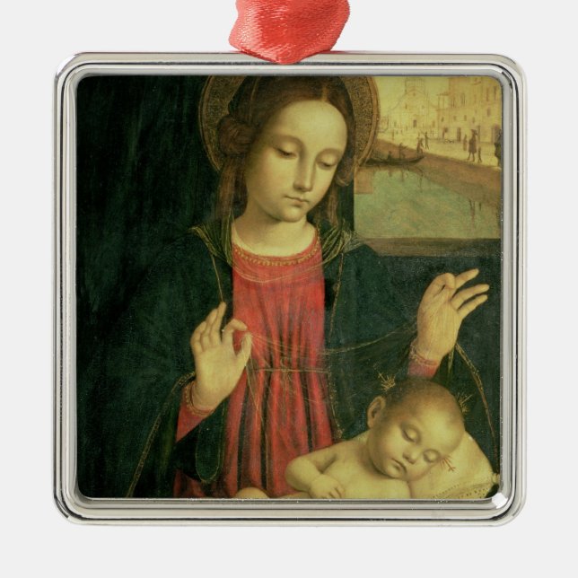 Madonna und Kind Ornament Aus Metall (Vorne)