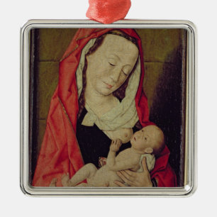 Madonna und Kind (Platte) Silbernes Ornament