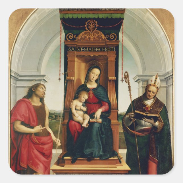 Madonna und Kind Quadratischer Aufkleber (Vorderseite)