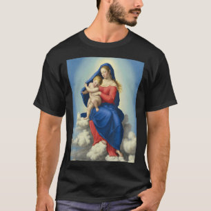 Madonna und Kind religiös T-Shirt