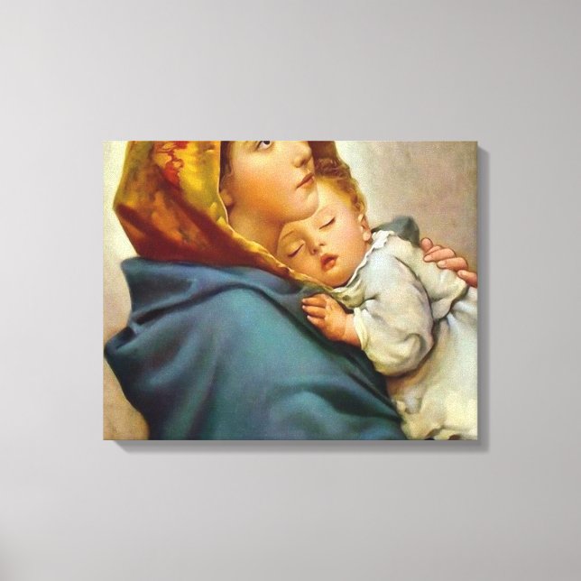 Madonna und Kind Roberto Ferruzzi Leinwanddruck (Vorderseite)