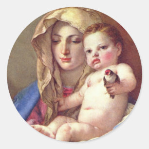 MADONNA UND KIND RUNDER AUFKLEBER