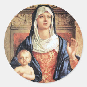 Madonna und Kind Runder Aufkleber