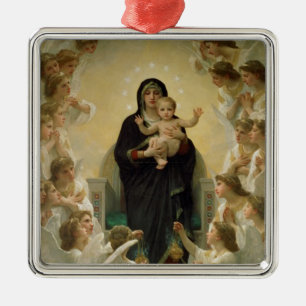 Madonna und Kind Silbernes Ornament