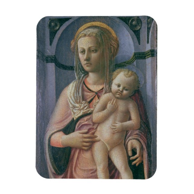 Madonna und Kind (Temppera auf Tafel) Magnet (Vertikal)