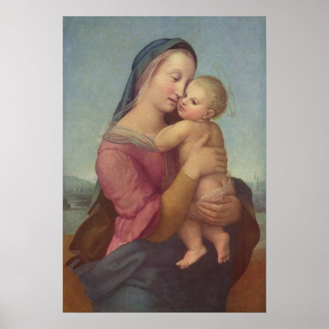 Madonna und Kind (The Tempi Madonna) von Raphael Poster (Vorne)