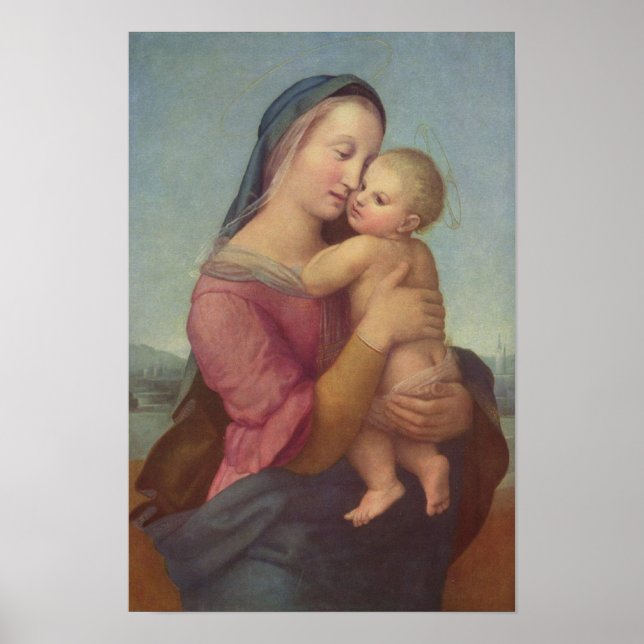 Madonna und Kind (The Tempi Madonna) von Raphael Poster (Vorne)