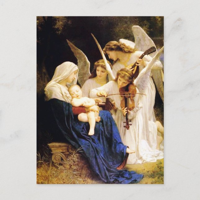 Madonna und Kind und Drei Engel Postkarte (Vorderseite)