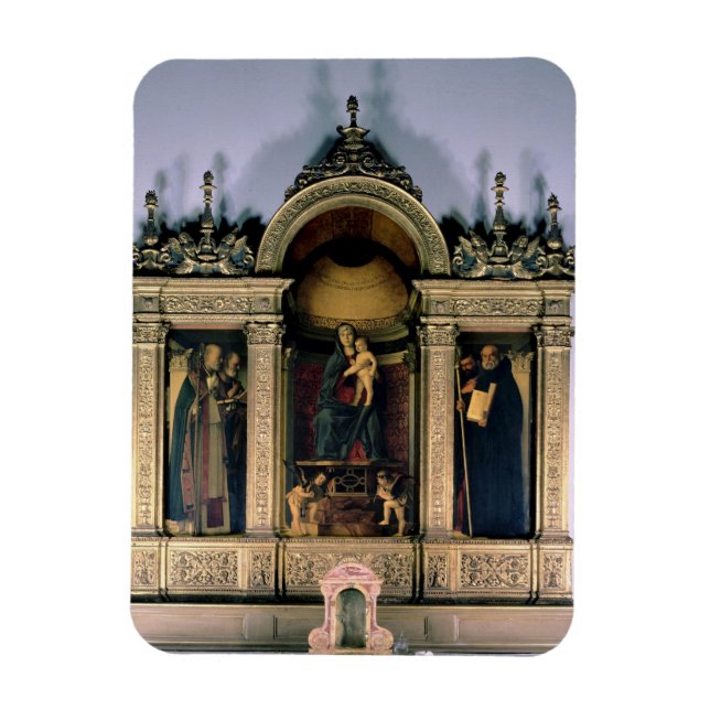 Madonna und Kind und Heilige (Triptychaltarpiece) Magnet (Vertikal)