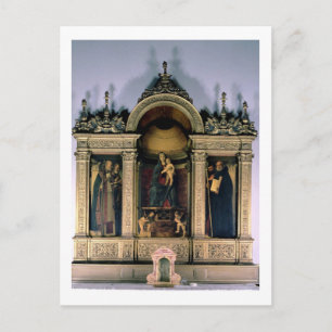 Madonna und Kind und Heilige (Triptychaltarpiece) Postkarte