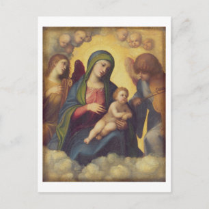 Madonna und Kind und Kind in Ruhm, c.1520 (Öl Postkarte