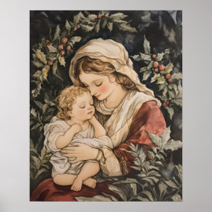 Madonna und Kind Vintag Poster